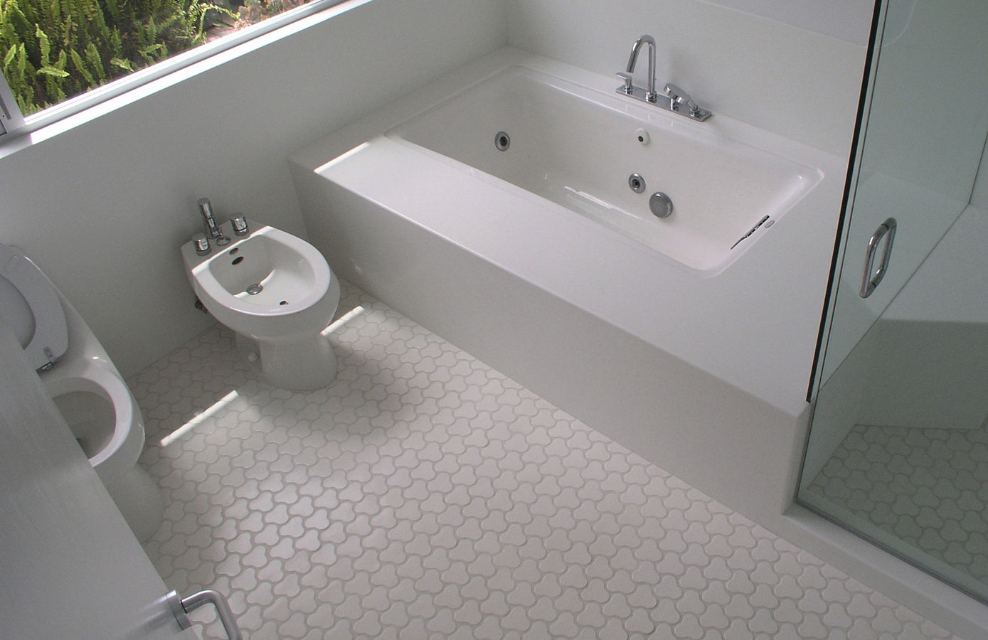 bathroom-exciting-vintage-bathroom-tile-patterns-cool-floor-ideas-with-white-ceramic-pattern-floor-tile-bathroom-and-white-corner-rectangular-bathtub-plus-modern-white-toilet-as-well-as-bathroom-tile