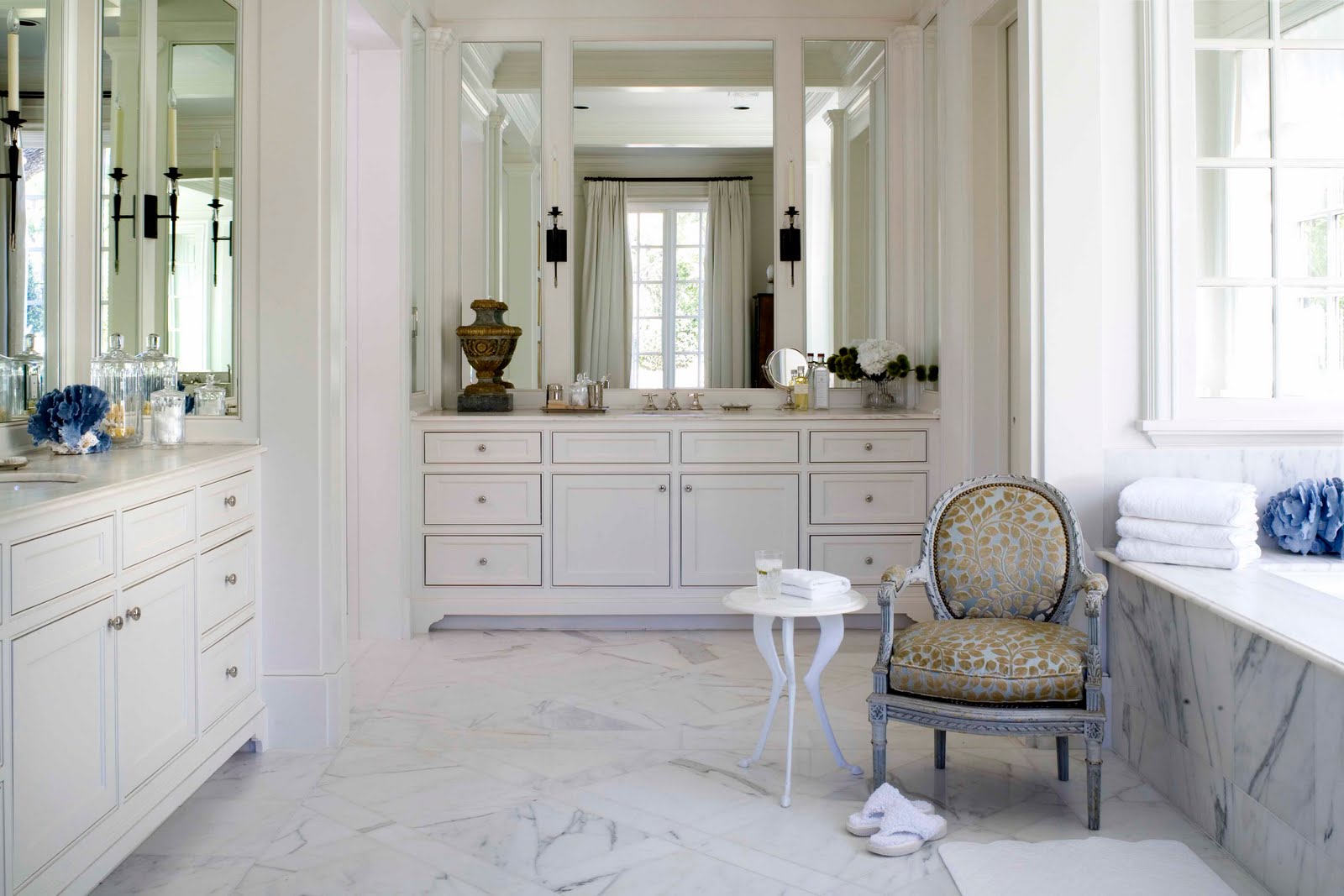 bathroom-fancy-hgtv-bathroom-remodeling-ideas-with-white-granite-floor-and-bathtub-cover-wooden-foot-stool-also-vintage-upholstered-chair-with-leopard-fabric-pattern-top-hgtv-bathroom-remodeling-idea