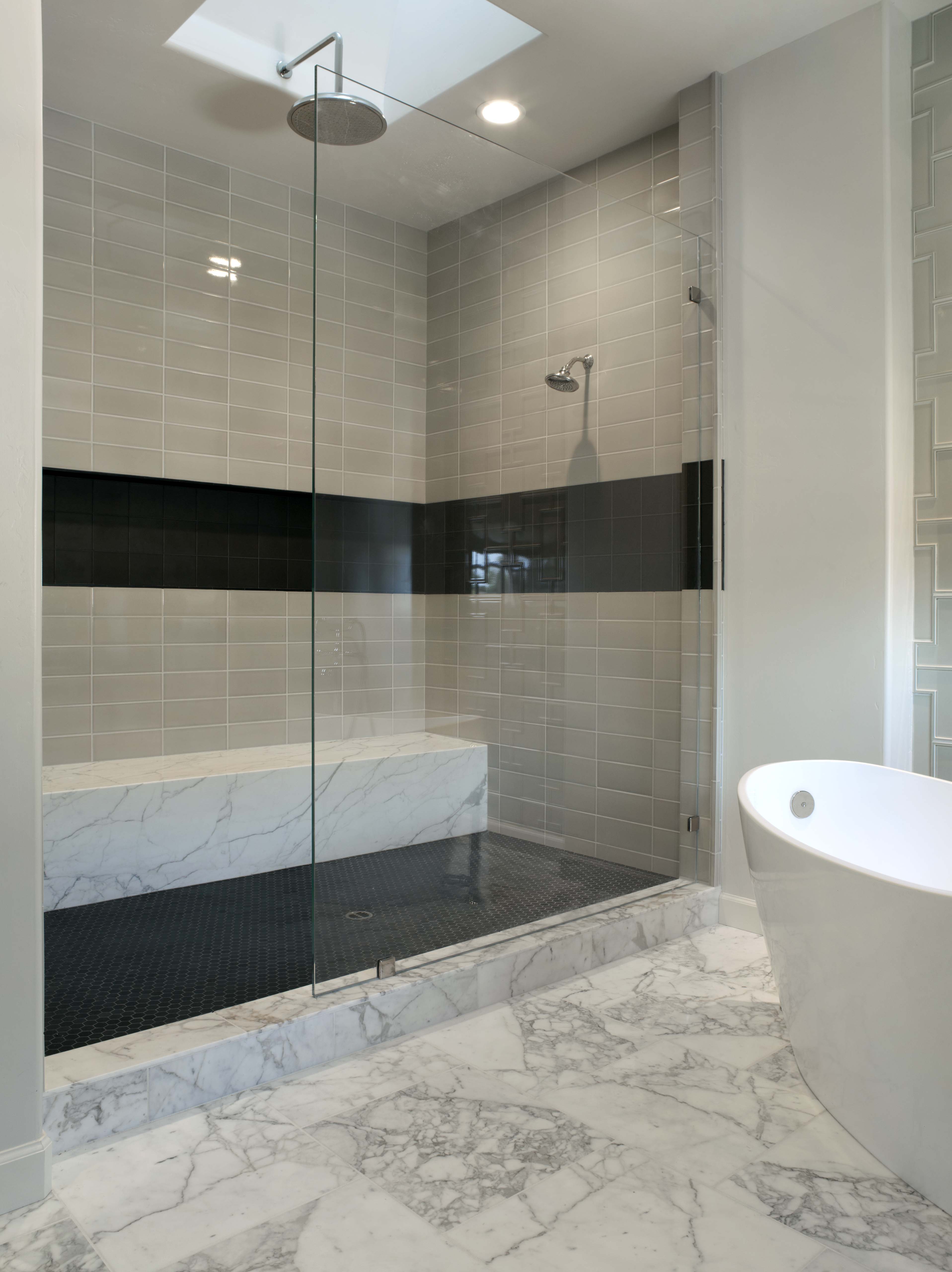 bathroom-inspiration-delightful-soaking-white-porcelain-tub-as-well-as-gray-subway-tile-wall-stand-up-shower-cubicle-with-glass-divider-bath-in-modern-black-and-white-bathroom-decor-plans-20-exceptio