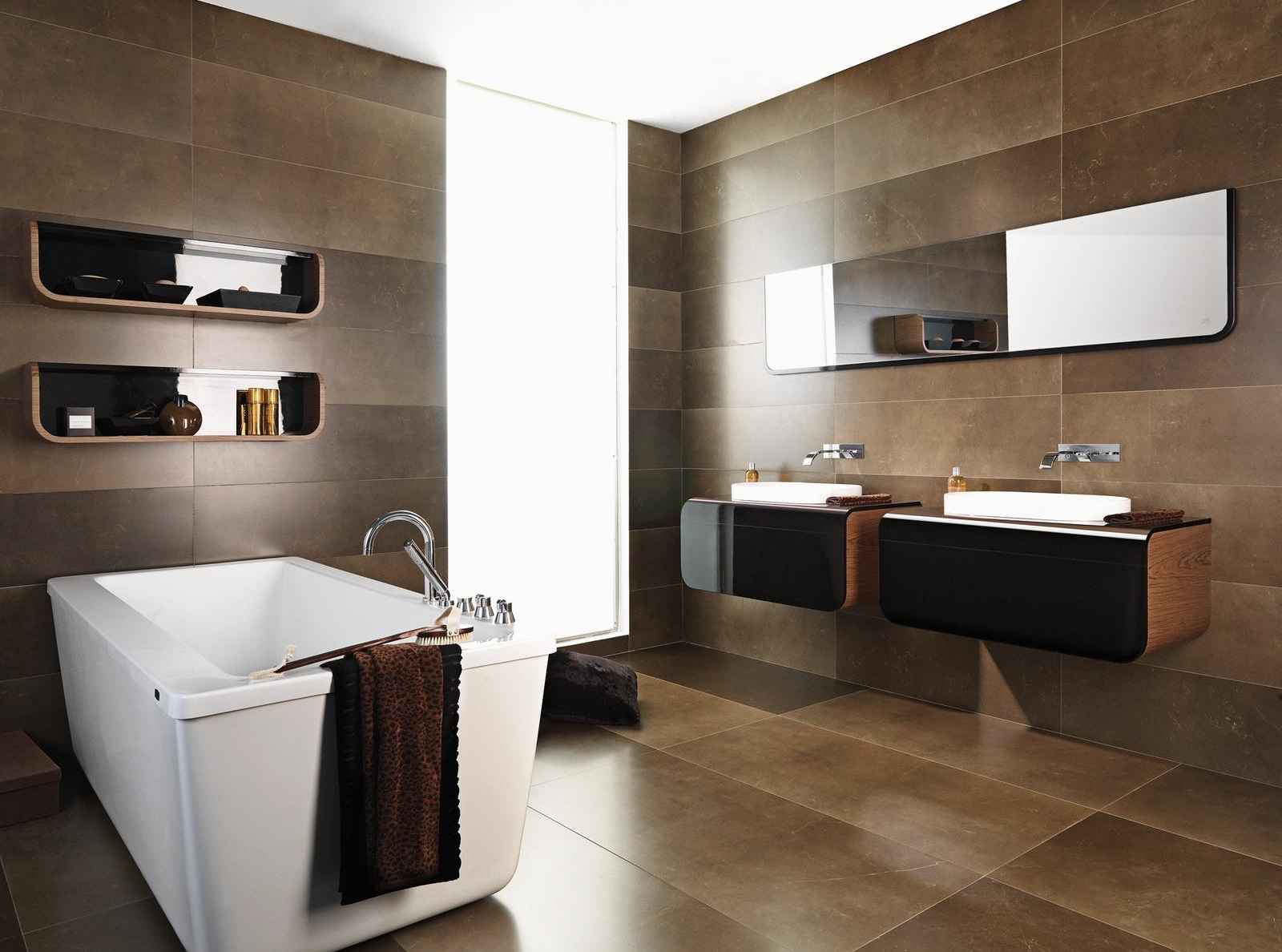 classic-porcelain-bathroom-tile-white-bathtub-durable-bathroom-ceramic-tiles-natural-stone-accent-freestanding-bathtub-faucet-double-sink-vanity-double-chrome-faucet-wall-mirror-wall-shelf-storage-b