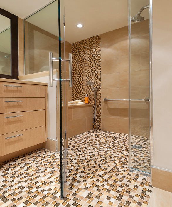 tiled shower