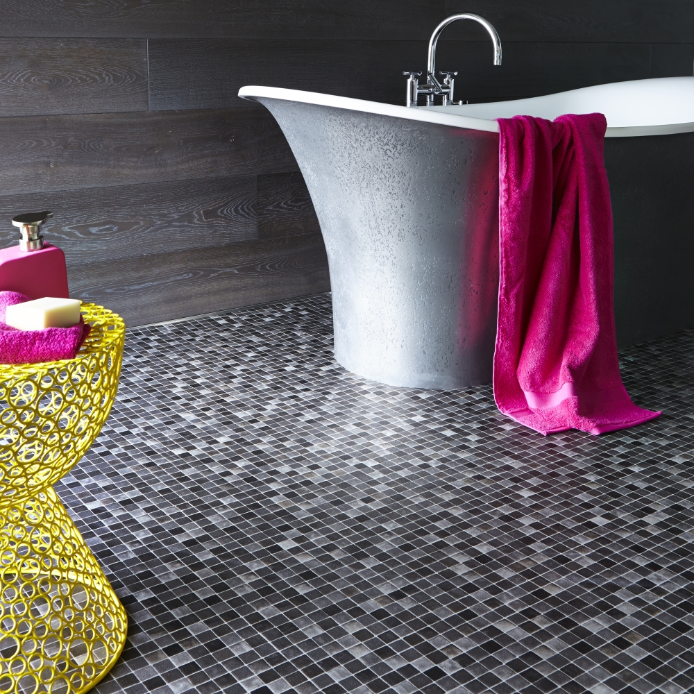 interior-floor-design-incredible-bathroom-decoration-using-oval-light-grey-freestanding-bathtub-including-grey-vinyl-mosaic-tile-bathroom-floor-and-dark-grey-bathroom-wall-terrific-home-interior-and