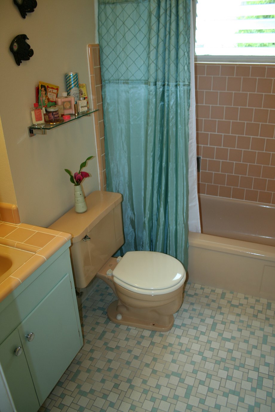 mid-century-bathroom-remodel-6-colorful-mosaic-floor-tiles-highlight-lauren-39-s-mid-century