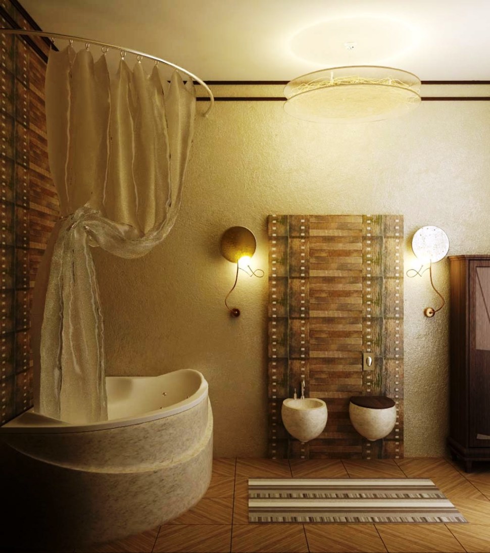 unique-bathroom-tile-ideas-plus-plastic-curtain-feat-mounted-wall-urinal-and-toilet-seat-plus-beautiful-bathtub-970x1095