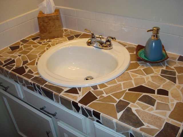 30 Pictures of mosaic tile countertop bathroom