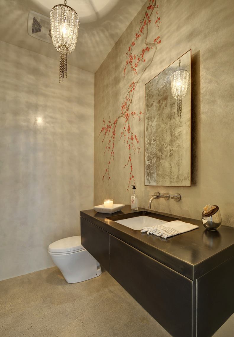 Cherry-blossom-mural-in-a-contemporary-bathroom