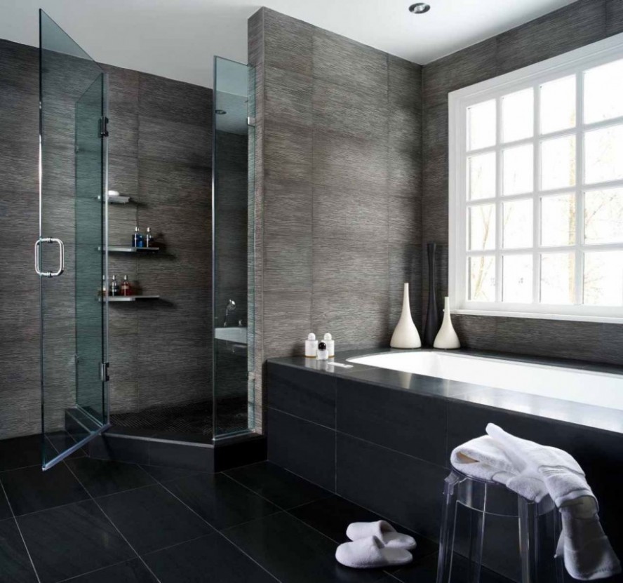 Tiny-Bathroom-Ideas-Modern-Style-Glass-Door-Shower-Room-888x831