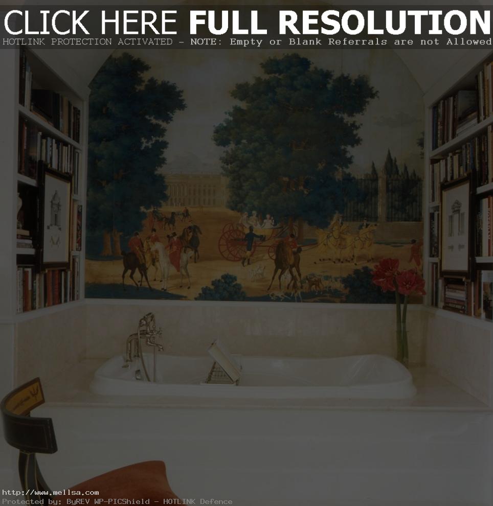 awesome-wall-murals-decorating-ideas-for-bathroom-traditional-design-ideas-with-arched-ceiling-ideas