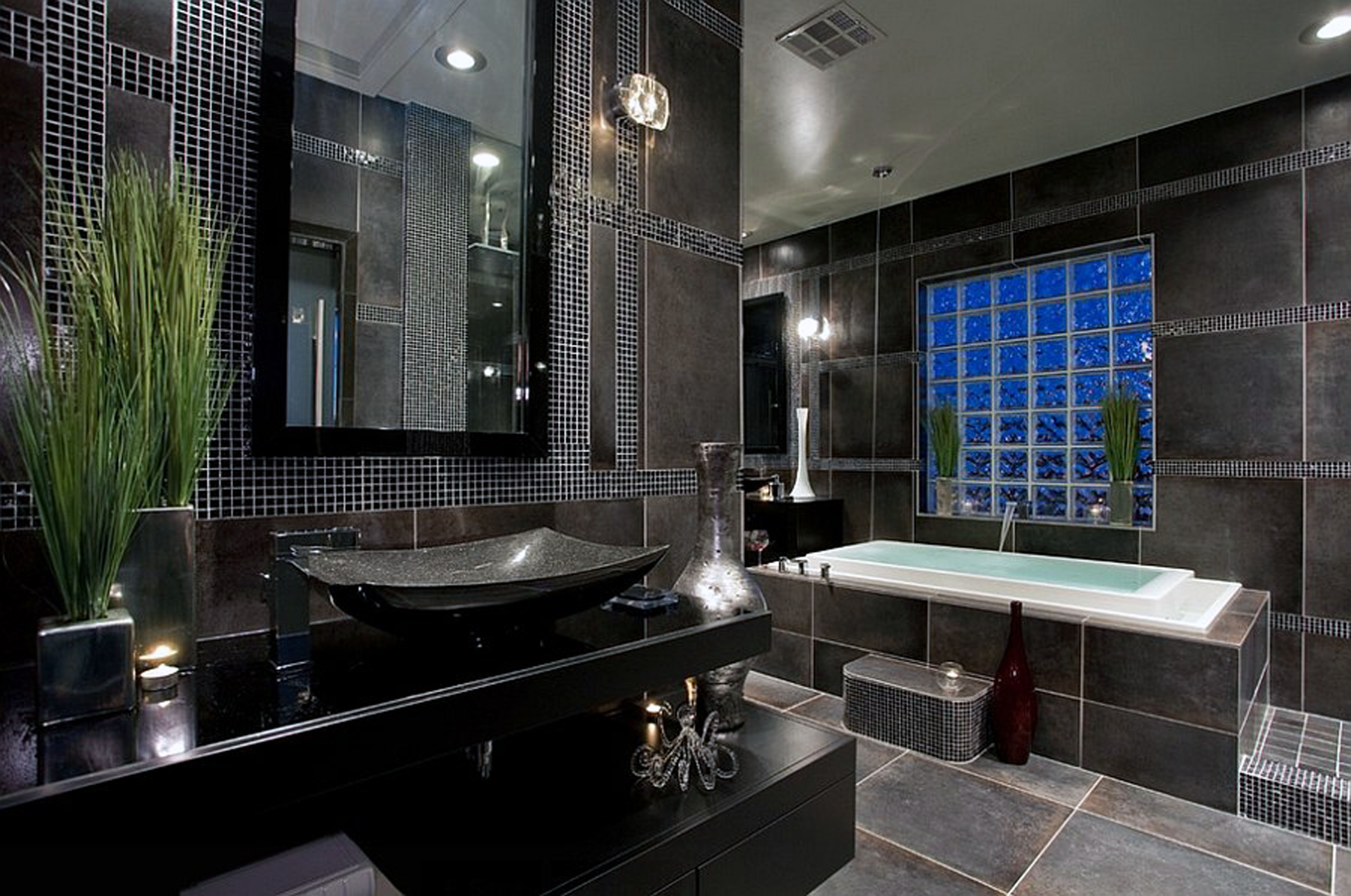 bathroom-extraordinary-modern-black-master-bathroom-design-ideas-featuring-elegant-black-level-vanities-under-dark-grey-concave-washbasin-and-beautiful-innovation-bathtub-as-well-as-tile-bathroo
