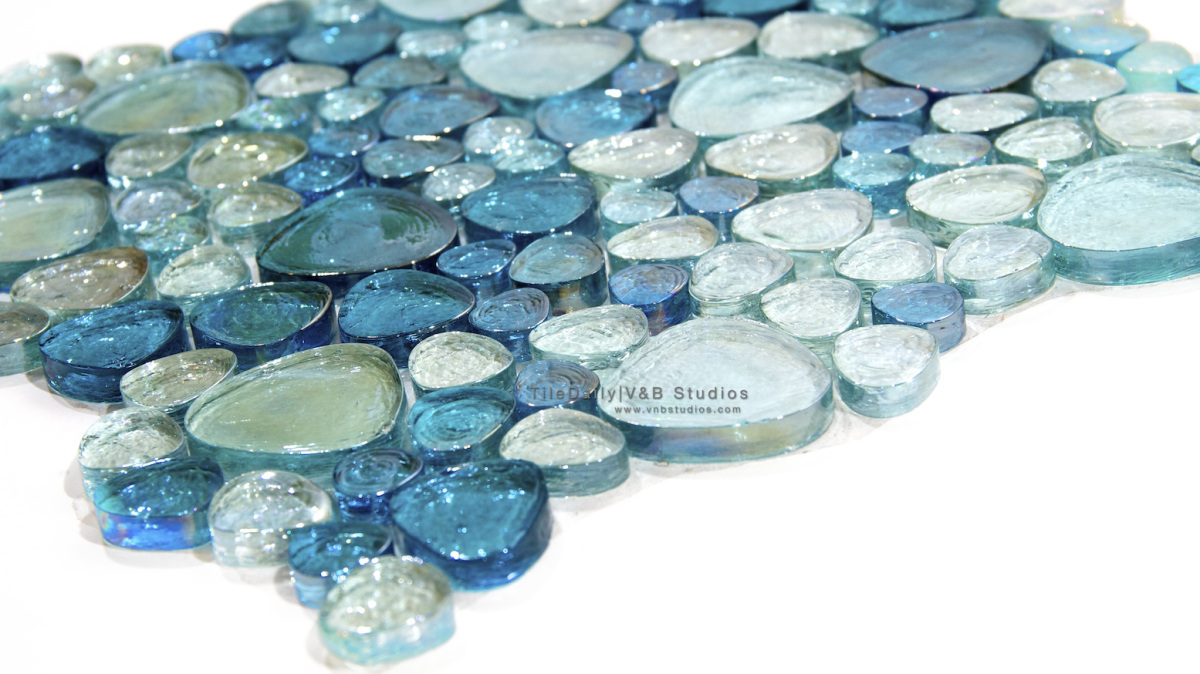 Iridescent Pebble Glass Mosaic