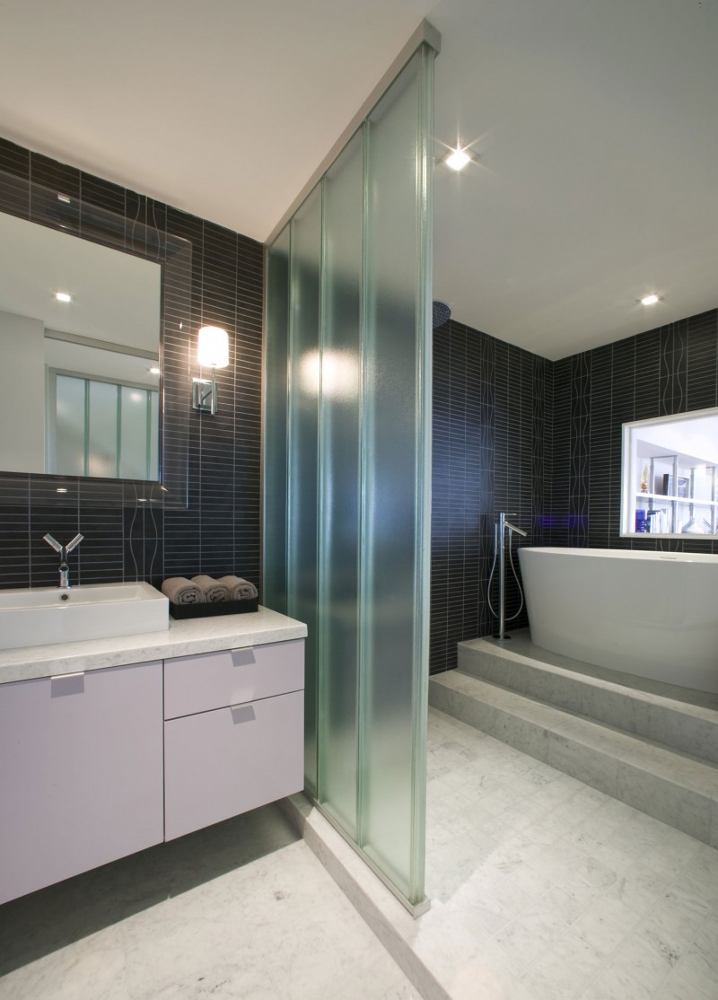 Luxury-Granite-Floor-Tiles-With-Glitter-For-Bathroom-Design-With-White-Vanities-Cabinets-and-Glass-Divider