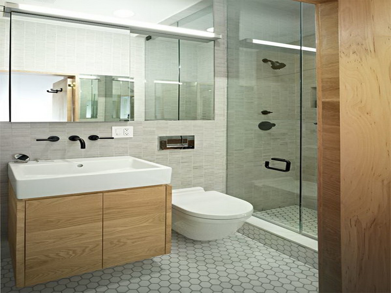 Small-Bathroom-with-Octagonal-Tile-design