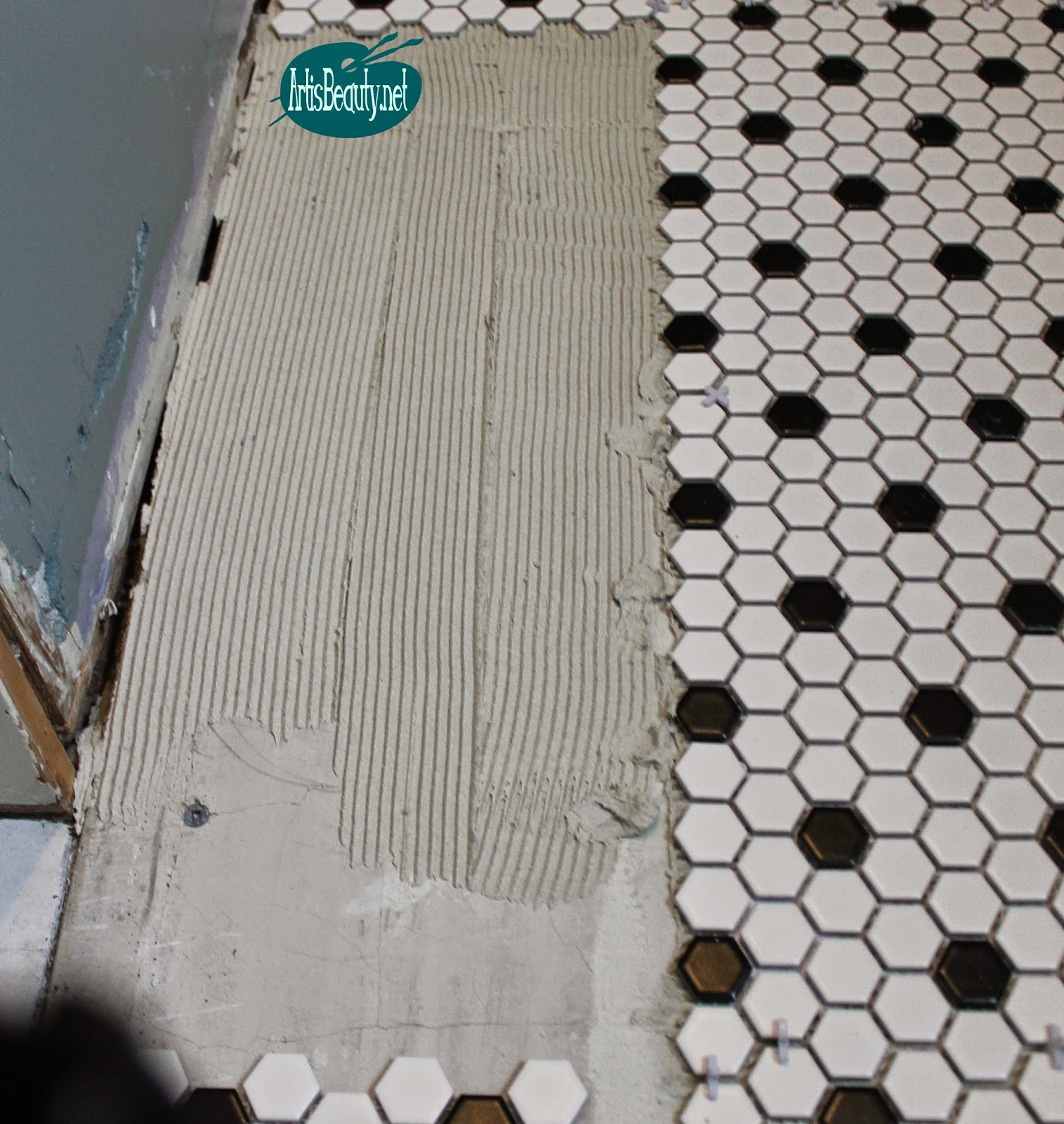 hexagon tiles bathroom makeover artisbeauty.net flooring tile tiling mortar