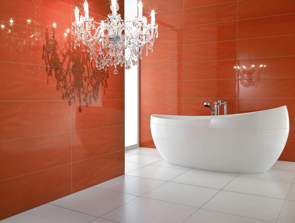 marvelous-soft-red-bathroom-design-ideas-white-modern-oval-corian-bathtub-design-with-freestanding-spout-corian-bathtub-large-white-ceramic-tiles-floor-red-ceramic-tile-wall-crystal-chandelier1