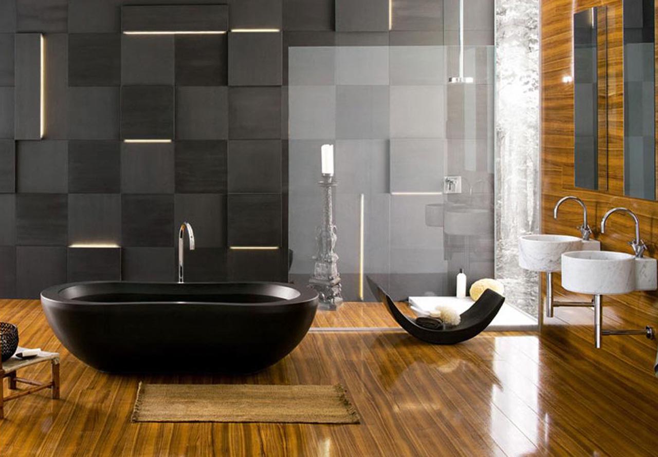 terrific-bathroom-decor-with-high-end-bathroom-faucets-also-laminated-wood-flooring-ideas