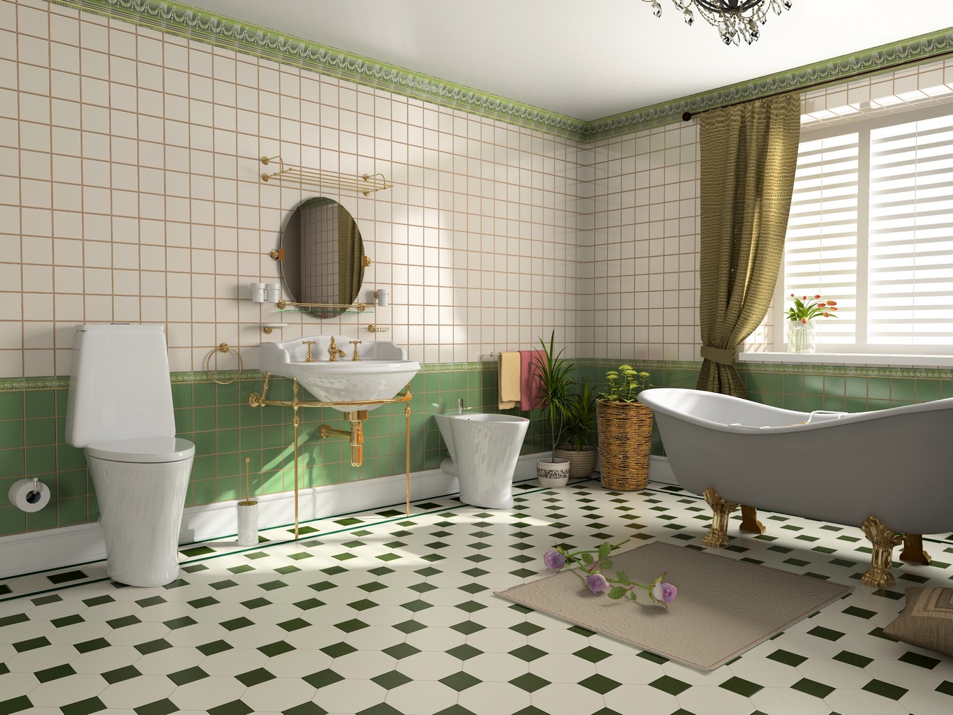 modern bathroom interior (3d rendering)